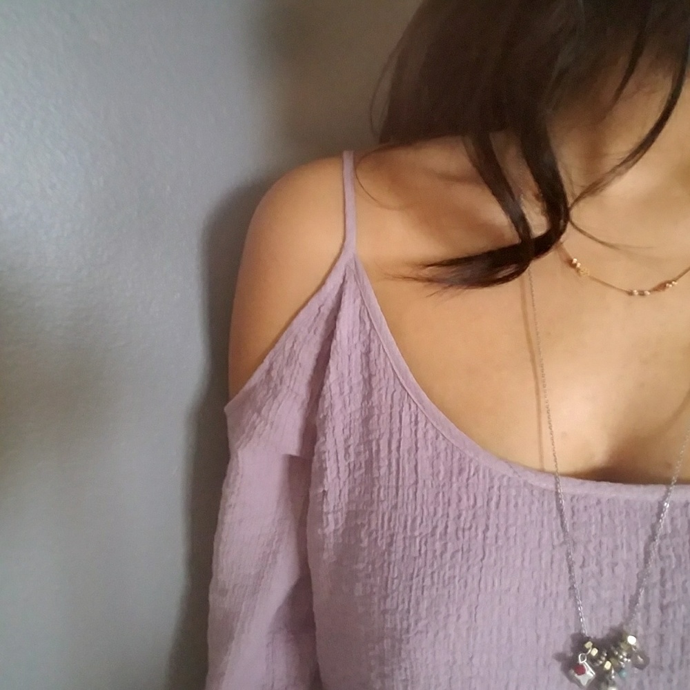 LAVENDER  BELL SLEEVE TUNIC DRESS - Picture 5 of 9